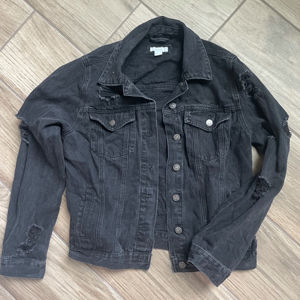 Basic Boyfriend Denim Jacket Black - image 3